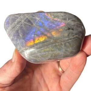 Natural Labradorite Crystal Gemstone Freeform Carving Polished High Flash